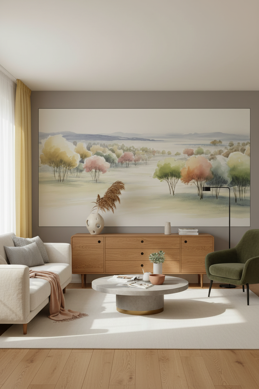 Wohnzimmer Wandbild Landschaft Aquarel