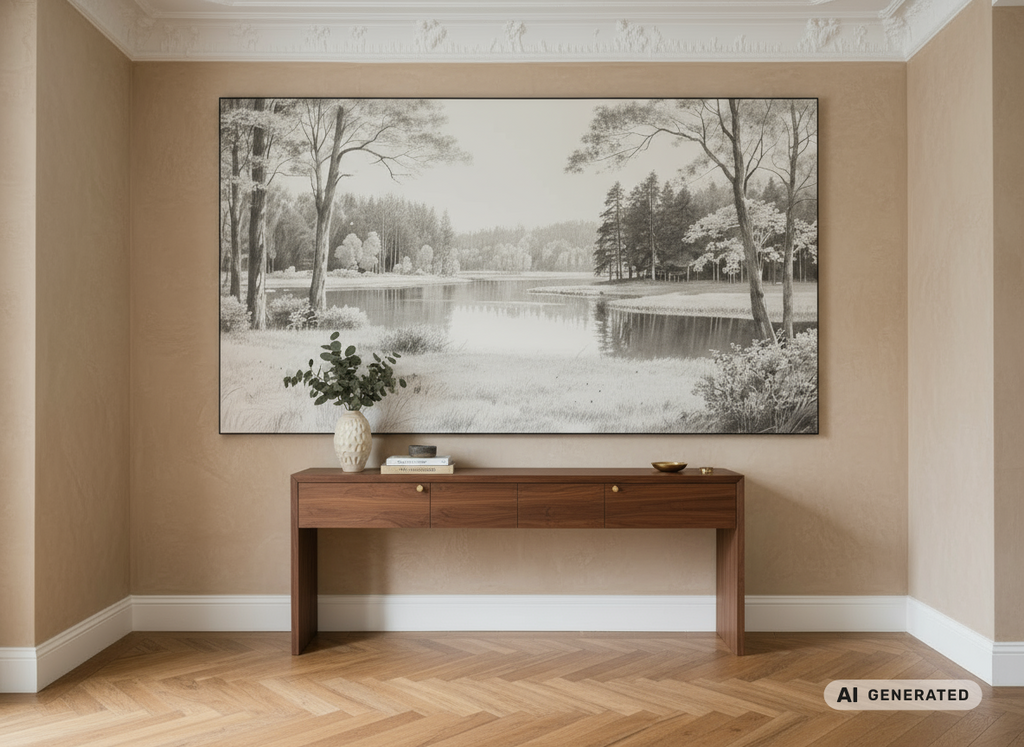 Unberührt - Wandbild Landschaft – AI GENERATED / KI-GENERIERT