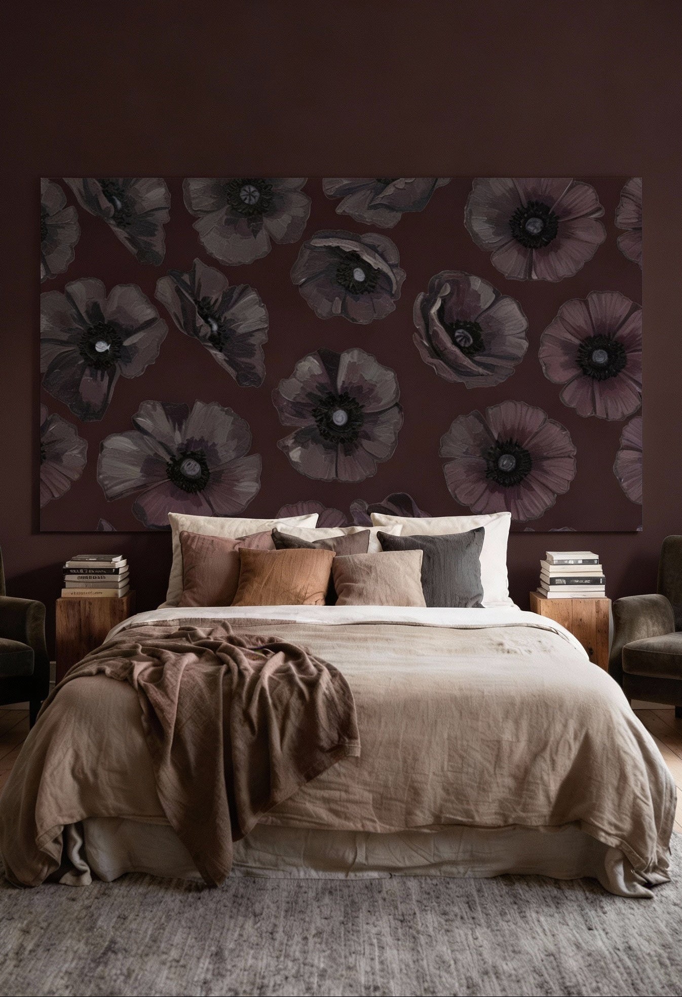 Wandbild Mohnblumen Schlafzimmer