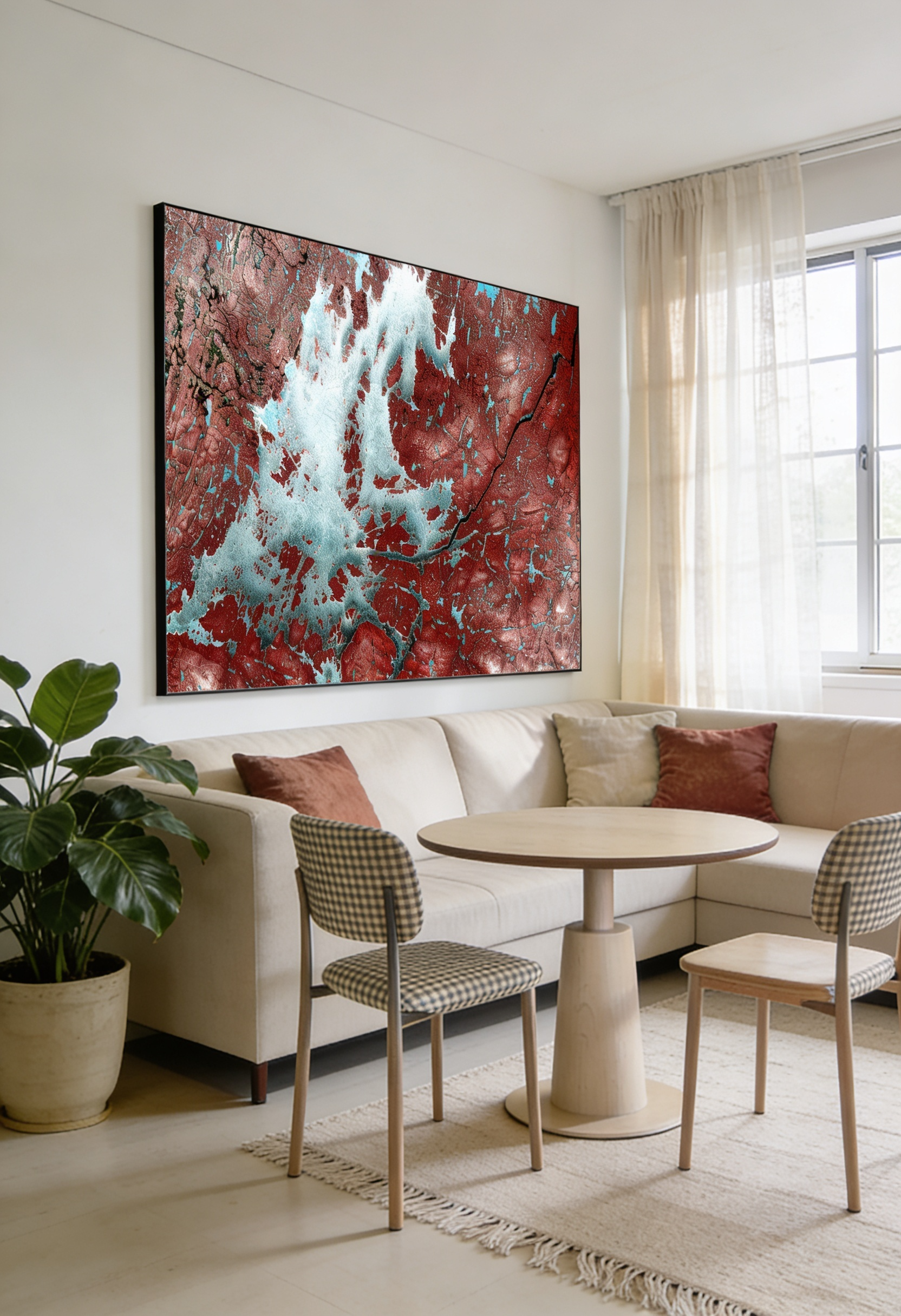 Art from Space - Inarisee von oben – Satellitenbild Wandbild