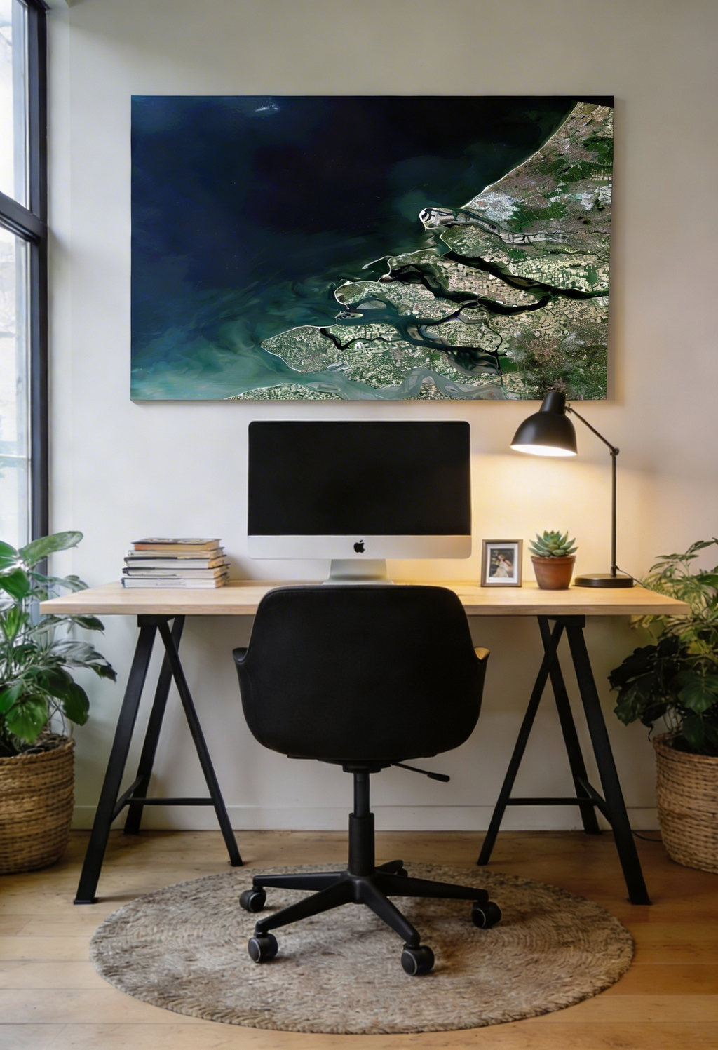 Homeoffice Wandbild Welt von oben