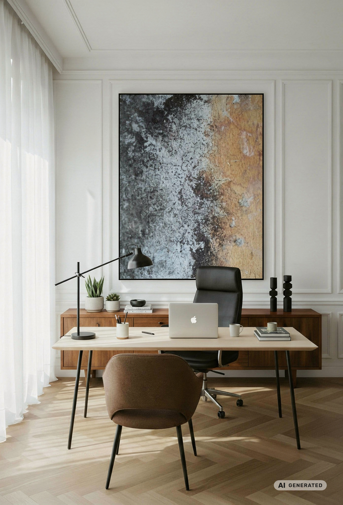 Environmental Changes – Abstraktes Struktur-Wandbild in Grau und Steinoptik – AI GENERATED / KI-GENERIERT