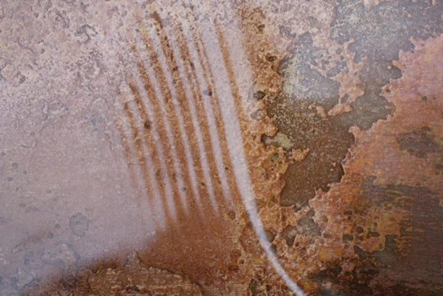 Rusty Galaxy – Abstraktes Patina-Wandbild in Rost- und Erdtönen