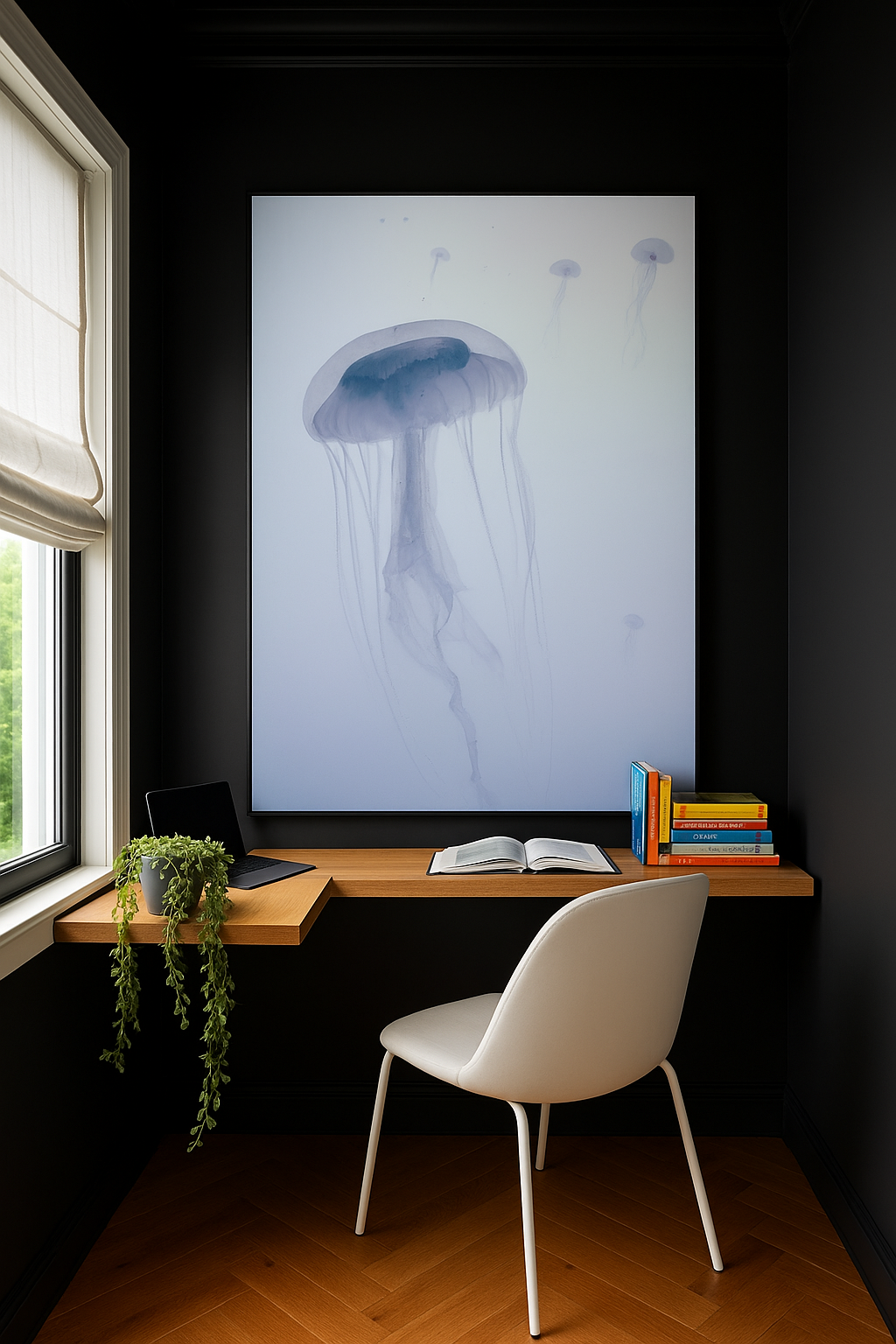Silent Jelly – Minimalistisches Quallen-Wandbild