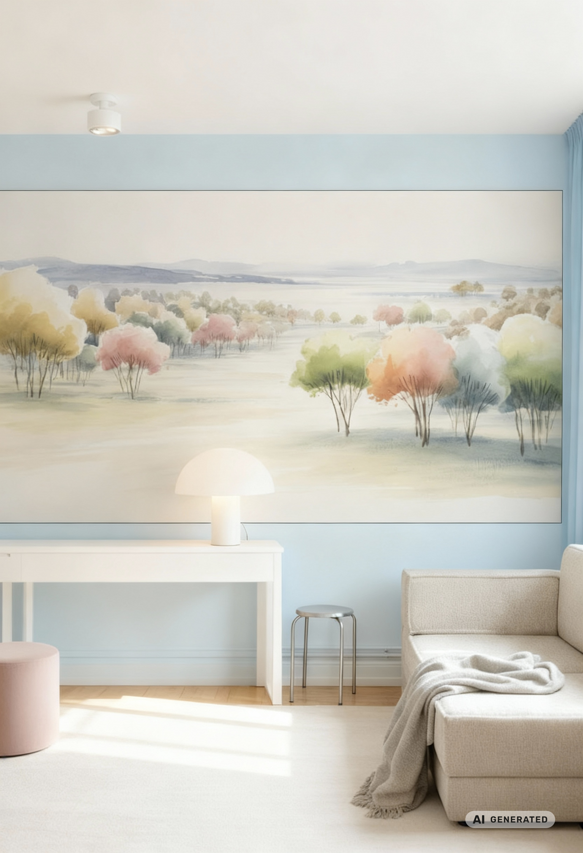 Familytrees in Aquarell - Landschaftsbild – AI GENERATED / KI-GENERIERT