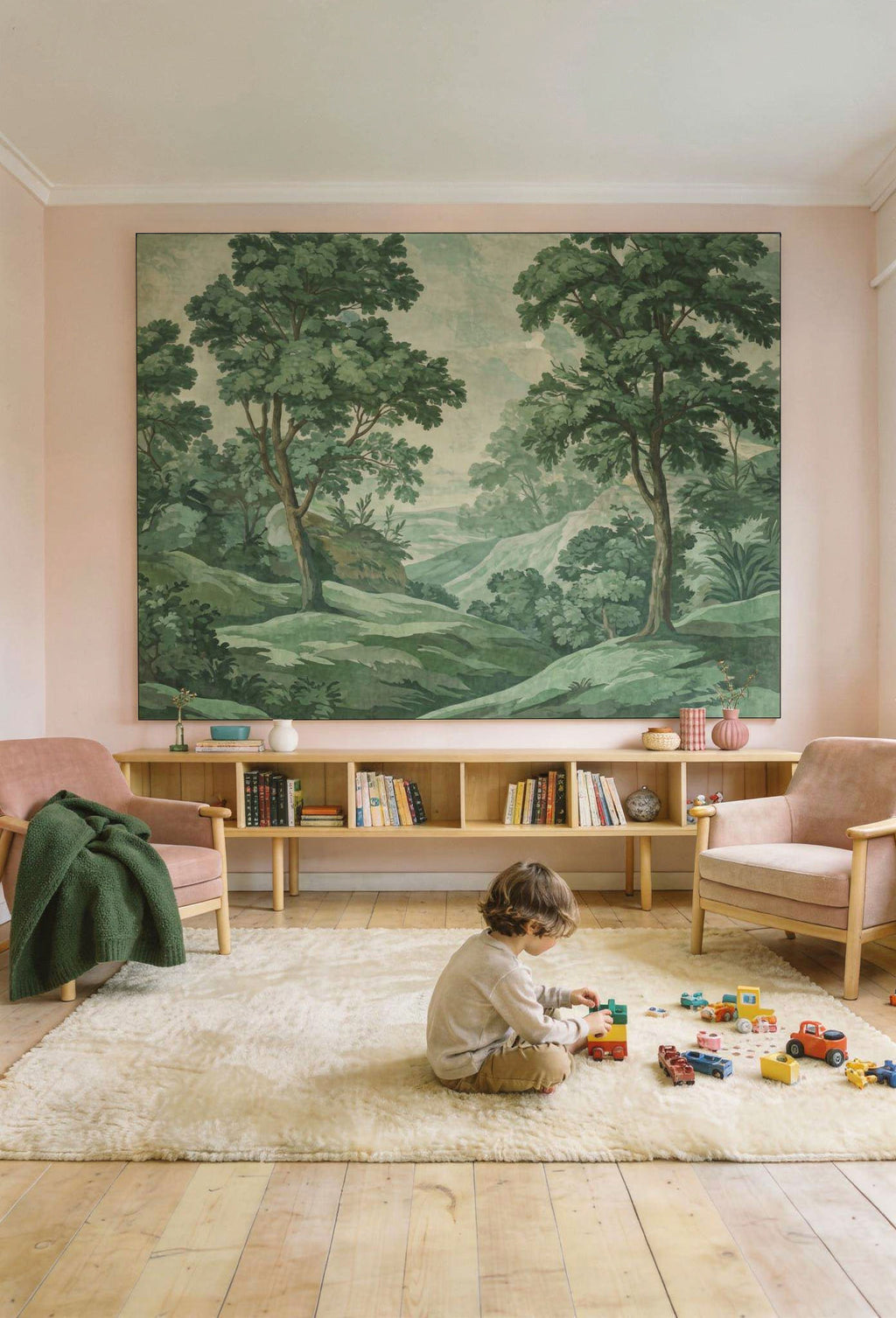 Finde den Dinosaurier – Wandbild Wald