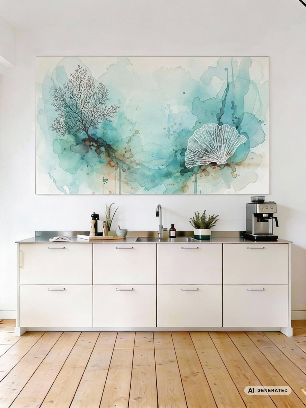 Rorschachtest – Abstraktes Wandbild Aquarell – AI GENERATED / KI-GENERIERT