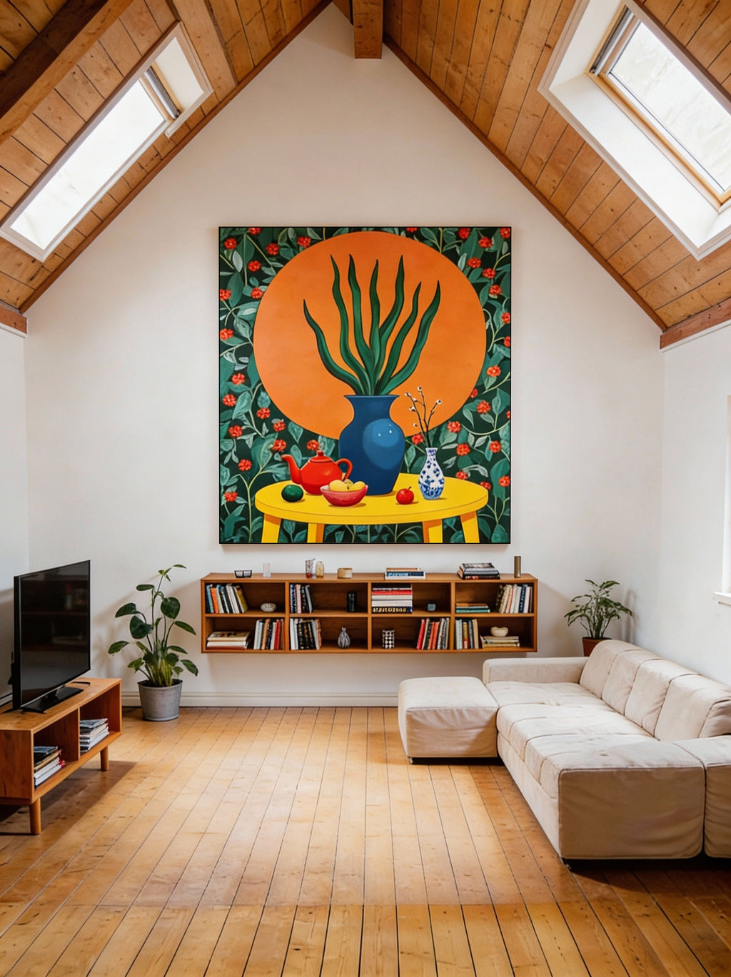 Tea with Kahlo – Stillleben Wandbild mit Vase & Teekanne