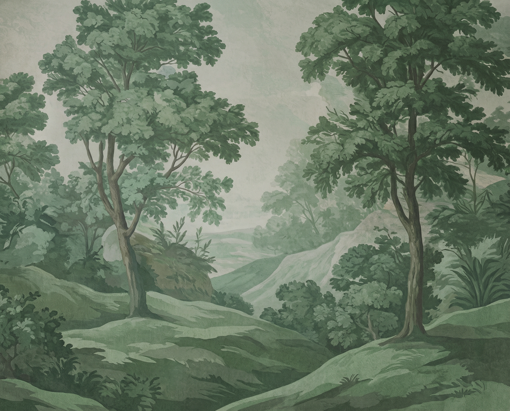 Finde den Dinosaurier – Wandbild Wald