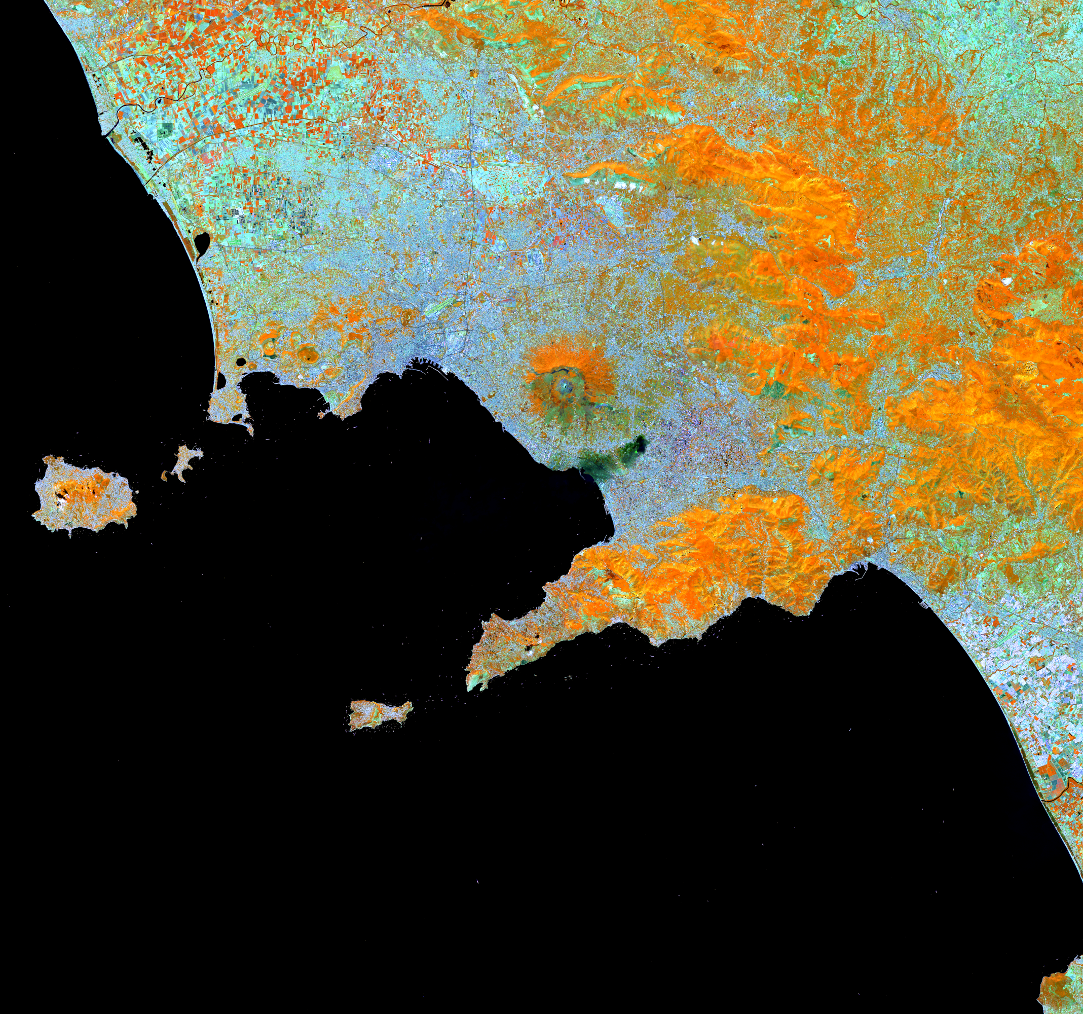 Art from Space - Neapel von oben – Satellitenbild Wandbild