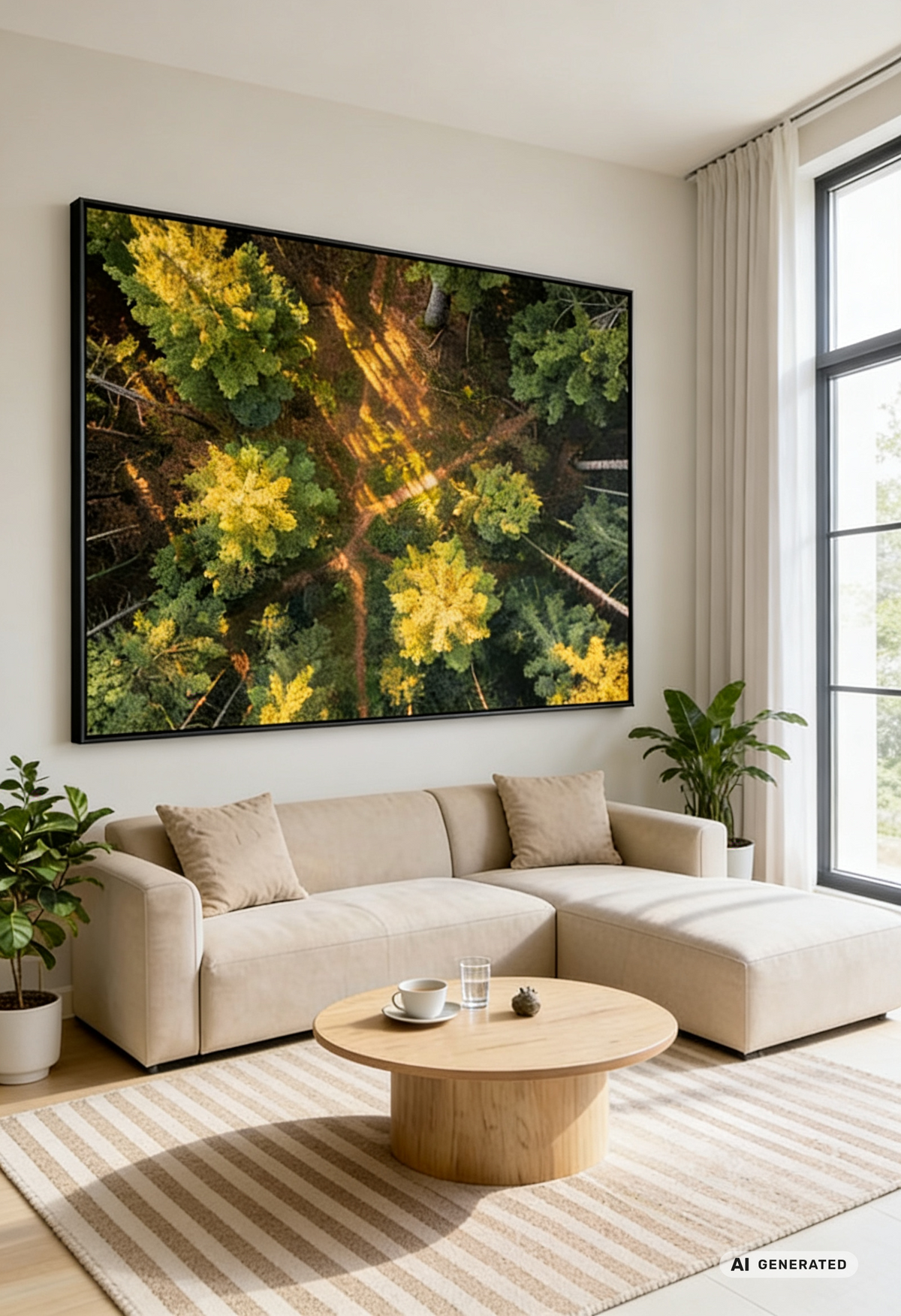 Zwischen Baumkronen – Wald Wandbild aus der Vogelperspektive – AI GENERATED / KI-GENERIERT