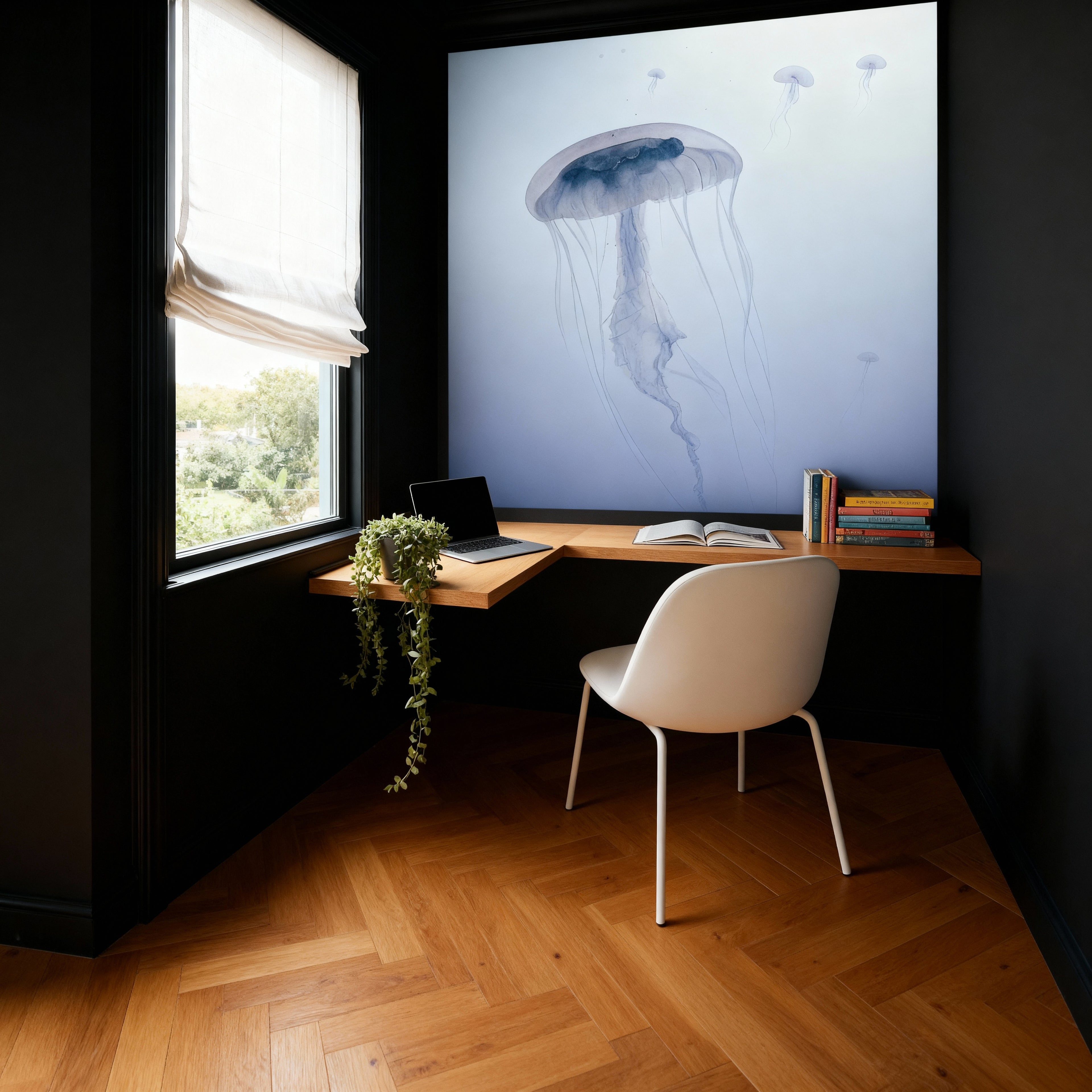 Silent Jelly – Minimalistisches Quallen-Wandbild