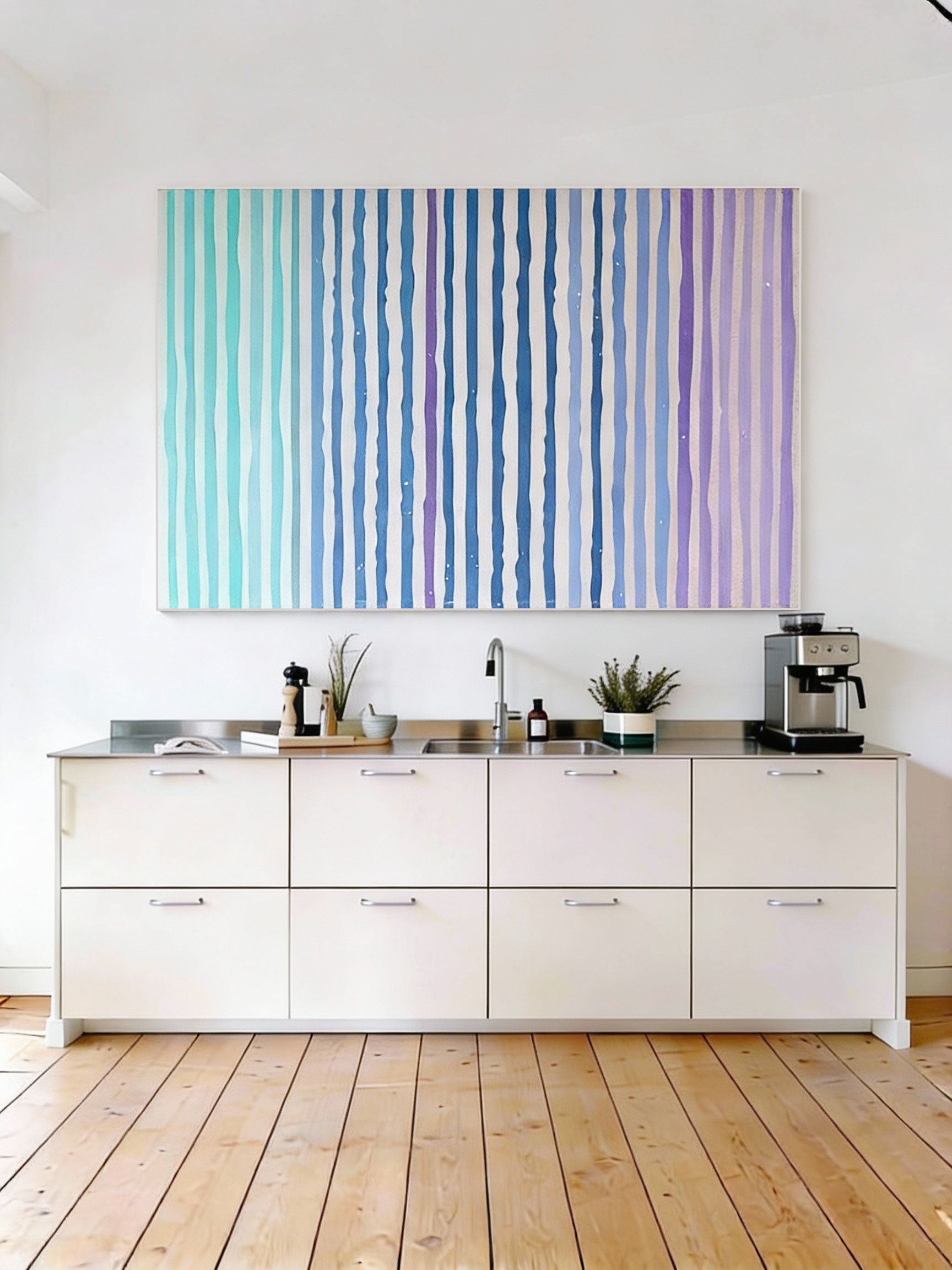 Verläufe des Lebens – Abstraktes Wandbild in Aquarell