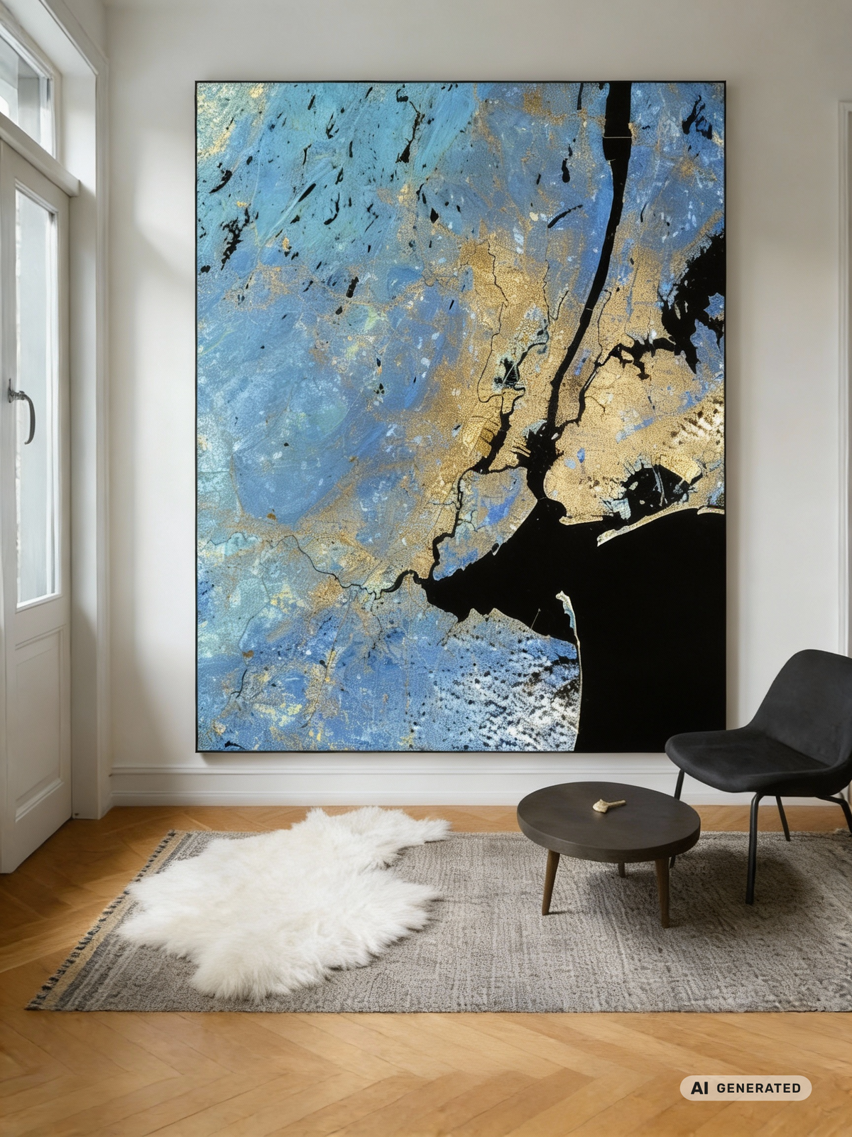 Art from Space - New York von oben – Satellitenbild Wandbild – AI GENERATED / KI-GENERIERT