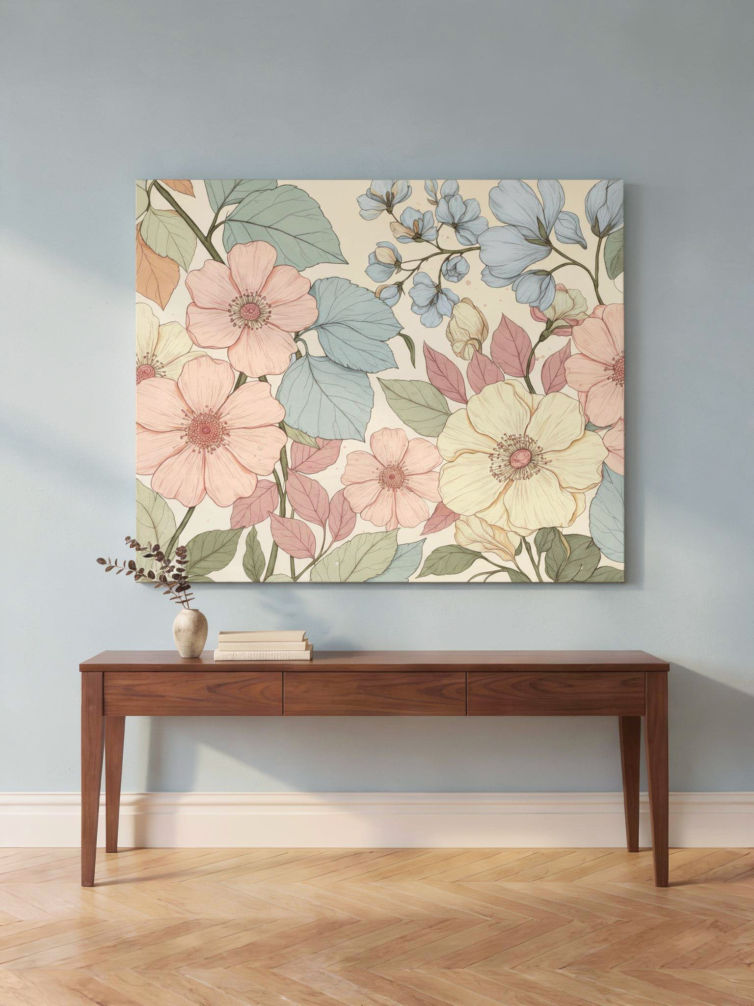 Arriving in Japan – Wandbild Blumen Aquarell