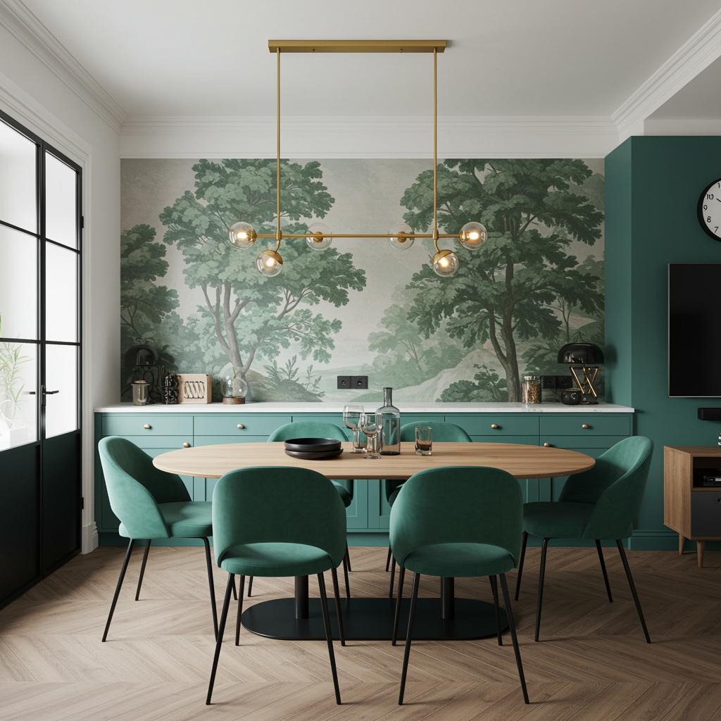 Finde den Dinosaurier – Wandbild Wald